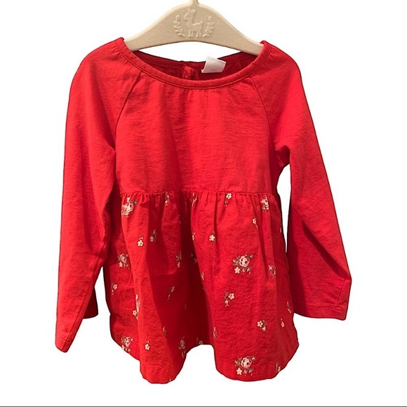 Gap red floral peplum blouse Size:2T - Picture 2 of 6